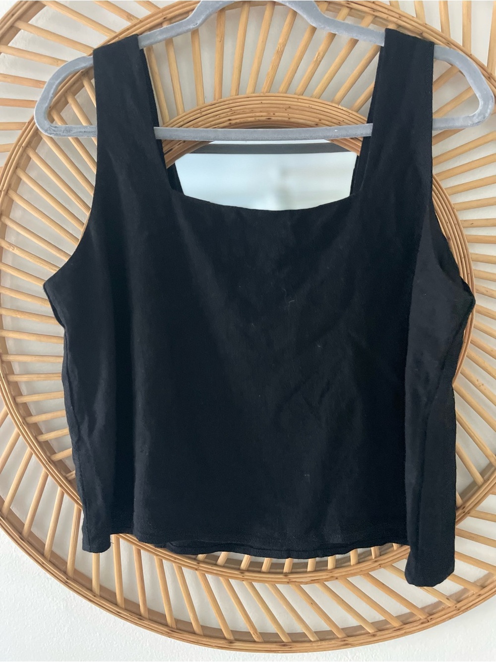 Black linen crop top size medium never worn